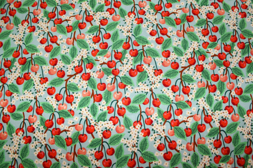 Designerbaumwollstoff Orchard - Cherry Blossom light blue (10 cm)